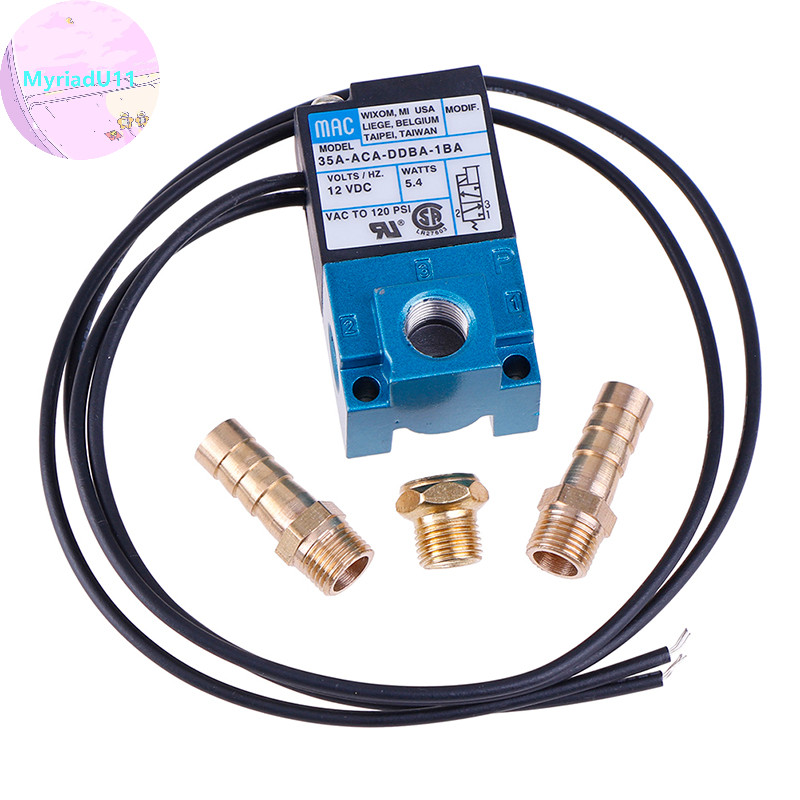 MyriadU 1 ชุดโซลินอยด์วาล์ว 1/8 35A-ACA-DDBA-1BA พร้อมทองเหลือง DC12V TH