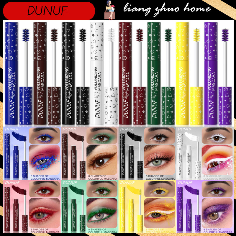 ดุนฟ 1ชิ้นที่มีสีสันปริมาณมาสคาร่ายาวนานจัดแต่งทรงผมกันน้ําแห้งเร็วสีฟ้าสีม่วงดัดผมยาวขนตาผ้าไหมขยายครีม