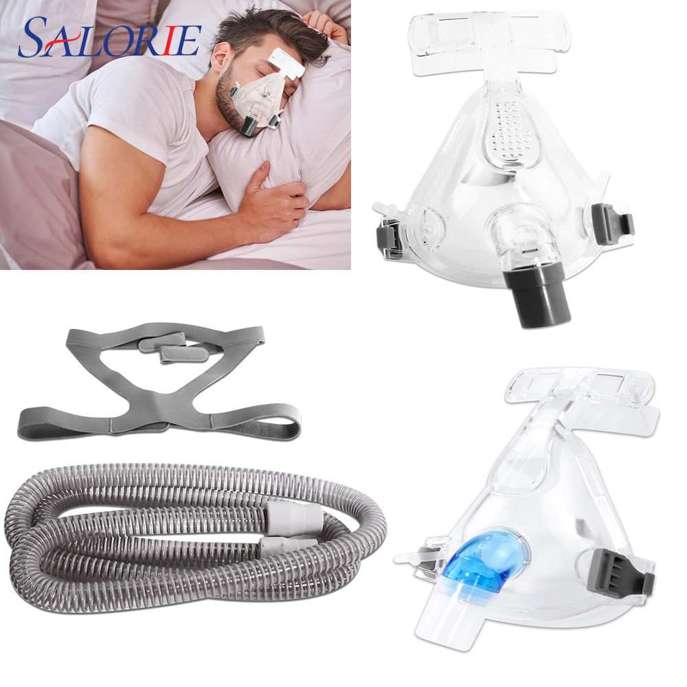 Salorie CPAP Mask หน้ากากแบบเต็มหน้าพร้อมกรอบหมวกสําหรับ Apnea Anti Snoring Sleeping Aids สําหรับ CPAP/BMC /BPAP เครื่อง