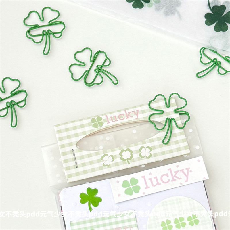 [Koo Ka]♥คลิปหนีบกระดาษโคลเวอร์สี่ใบโชคดีมูลค่าสูงสีน่ารักอินรูปร่างคลิปหนีบกระดาษการ์ตูนรูปพิเศษบุ๊คมาร์คคลิปหนีบกระดาษคงที่ - รูปที่ 6