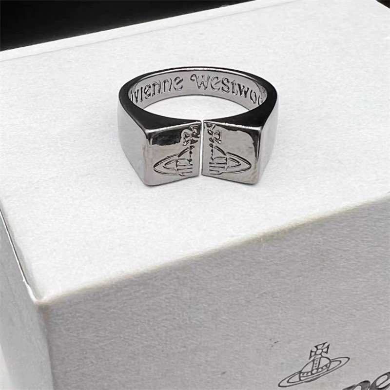 ยุโรปและอเมริกาใหม่เงินสีดําแตกดาวเสาร์เปิดแหวนสําหรับคู่รัก,ฮิปฮอปสไตล์พังก์แหวนสี่เหลี่ยมแนวโน้ม - รูปที่ 4