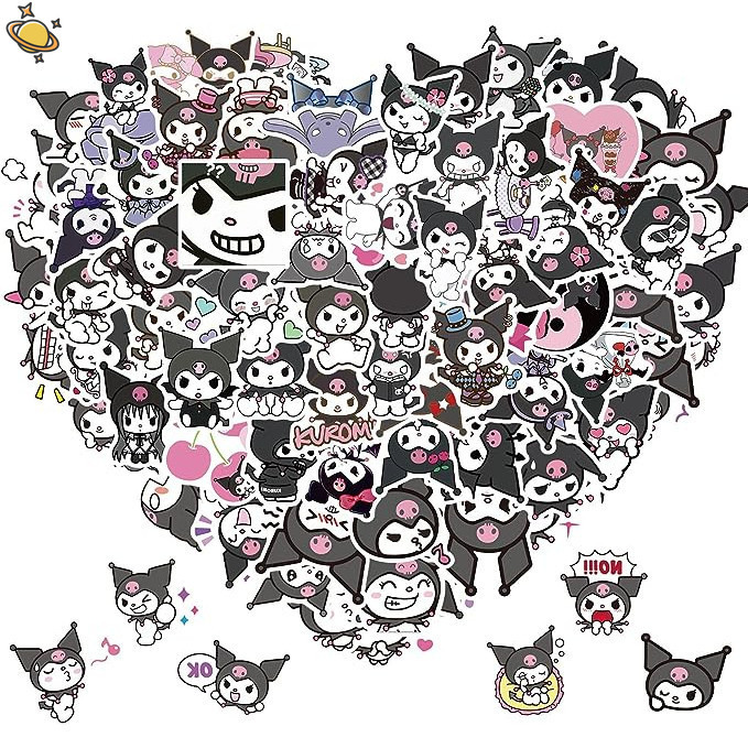 [คลังสินค้าพร้อม] 100ชิ้นสติกเกอร์คุโรมิ, ทํานองของฉันน่ารัก น่ารัก สติกเกอร์สําหรับขวดน้ําแล็ปท็อปสมุดวารสารกันน้ําไวนิล ง เอแคลส์ ญี่ปุ่นอะนิเมะสติกเกอร์สําหรับเด็ก ใช่แล้ว