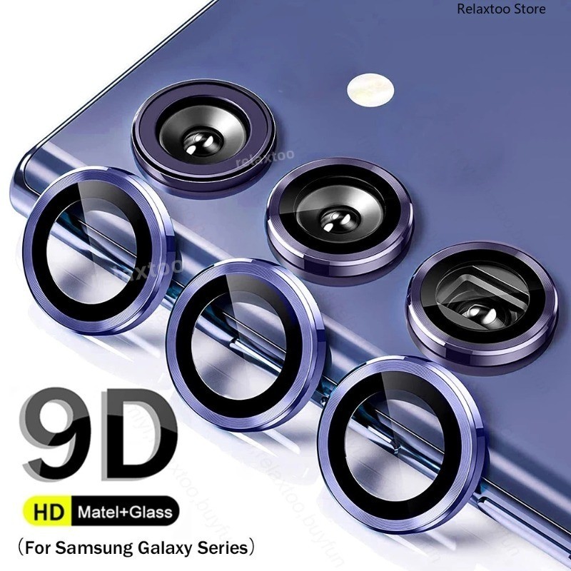SAMSUNG 9dโค้งกล้องป้องกันกระจกนิรภัยsamung Galaxy A16 A36 A56 A26 A06 5G 4G 2025 กรณีแหวนโลหะเลนส์ปกหลังสําหรับSamsung A05 A55 A35 A05S A15 A25 A 56 36 16 26 55 2024