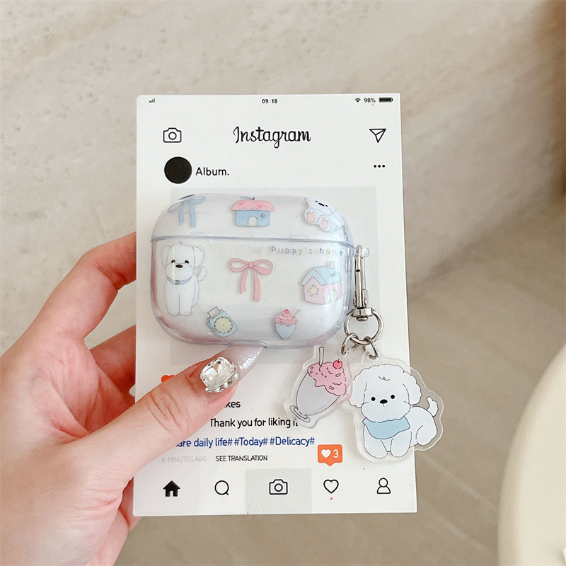 ฤดูร้อนสุนัขเย็นเหมาะสําหรับ Airpods4 Airpods1/2 3 Pro2 ชุดหูฟังไร้สายบลูทูธป้องกันกรณี Air Pods Pro 3 หูฟังป้องกันกรณี
