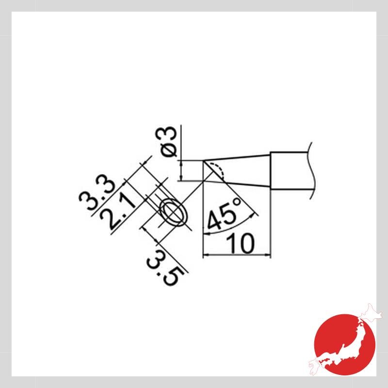 Hakko ปลายหัวแร้ง/3Bc Conical T12Bcm3
