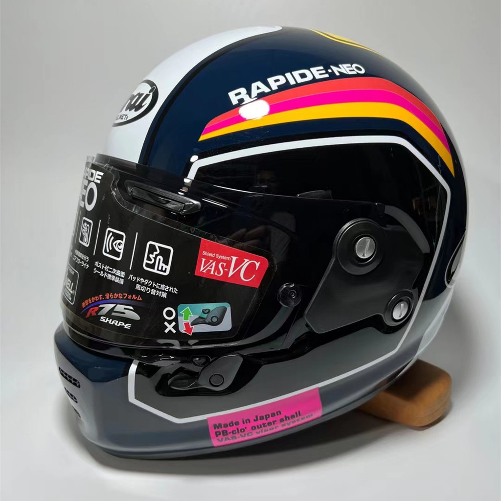 Arai RAPIDE Neo Blue Retro หมวกกันน็อคแบบเต็มหน้า ARAI Neo หมวกกันน็อคสีน้ําเงินหมวกกันน็อคมอเตอร์ไซค์วินเทจฮาร์เลย์หมวกกันน็อคย้อนยุค