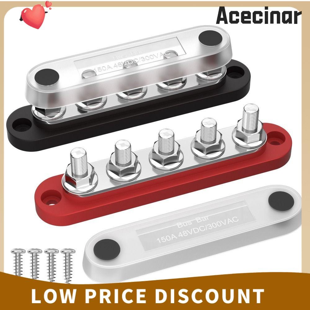 Acecinar Power Distribution Block, Bus Bar 150A 48VDC รถยนต์ busbar, Mini พร้อมฝาครอบรถบัสทองแดงสําหรับระบบยานยนต์ Marine