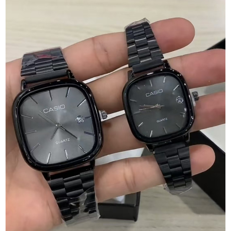 Ca-s-0 A138 นาฬิกาคู่พร้อมสายสแตนเลสปฏิทิน (ไม่มีกล่อง)