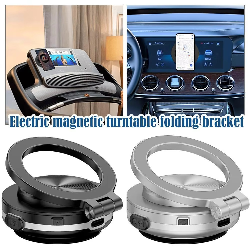 ที่วางโทรศัพท์ในรถยนต์แบบแม่เหล็กสูญญากาศถ้วยดูด 360° ขาตั้งพับแบบหมุนได้สําหรับกระจกแดชบอร์ดเข้ากันได้กับ แม็ก ปลอดภัย