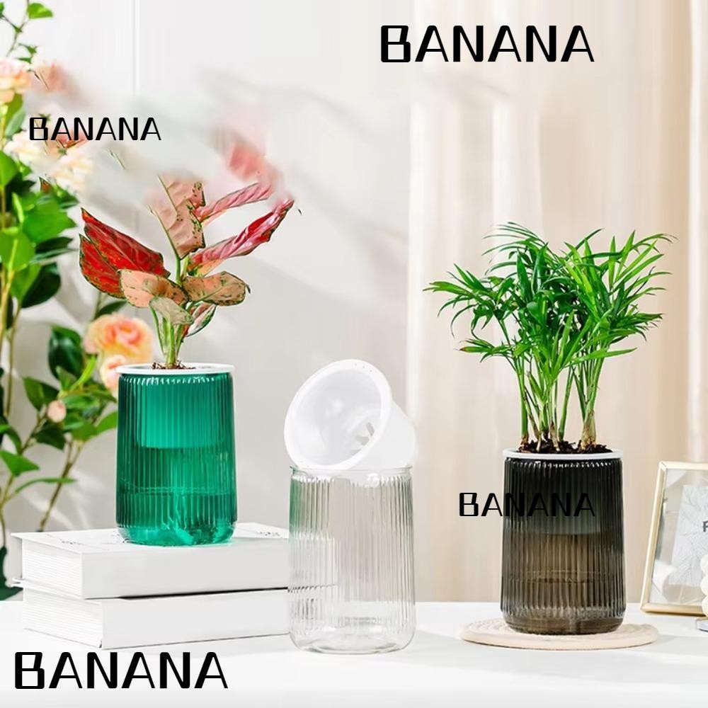 Banana1 กระถางดอกไม้, กระถางต้นไม้ไฮโดรโปนิกส์แบบถอดได้พลาสติก, แจกันตั้งโต๊ะรดน้ําด้วยตนเอง