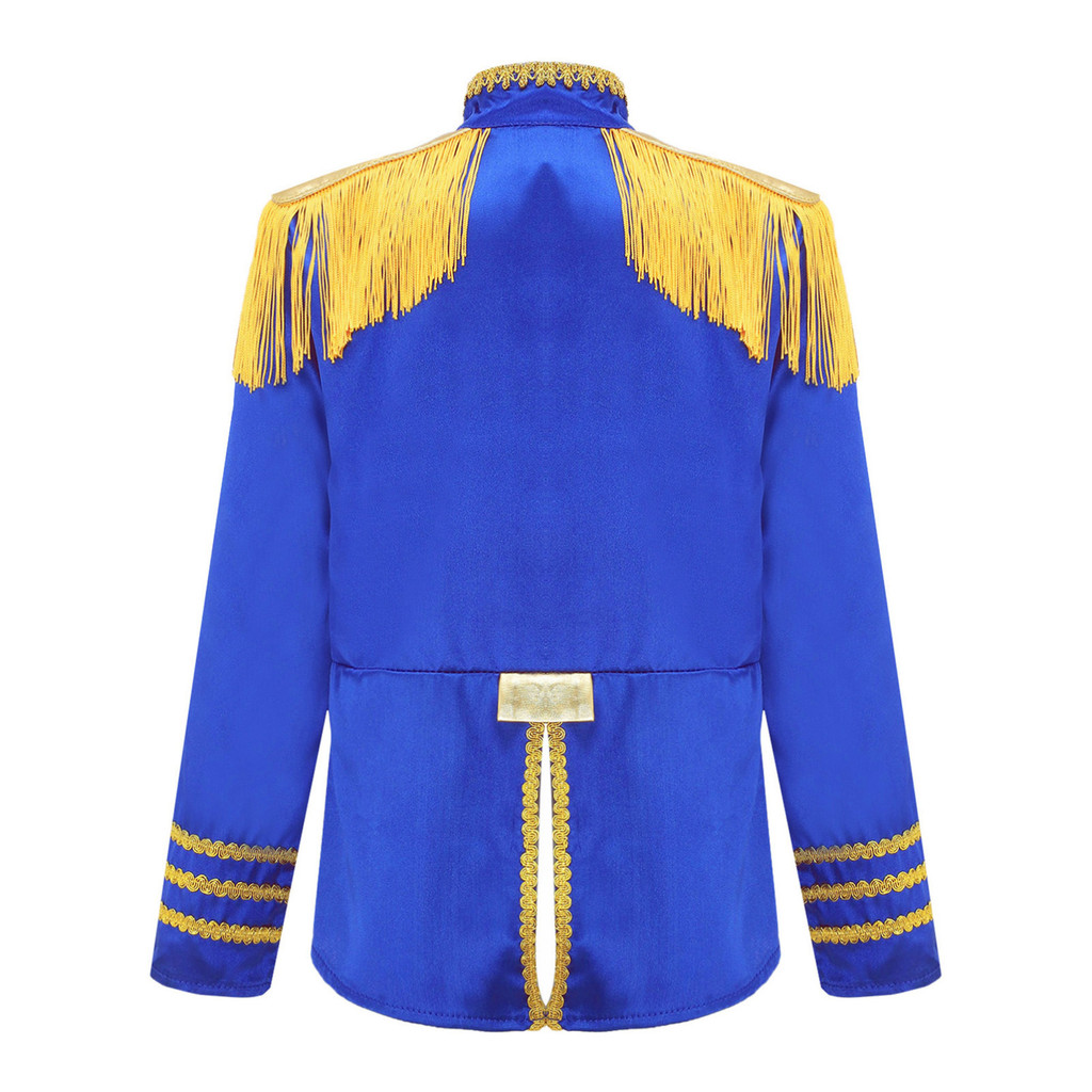 Yeahdor เครื่องแต่งกายเด็กชายแขนยาวลูกไม้สีทองตกแต่ง Rock Band Musician คอสเพลย์เสื้อด้านบน - รูปที่ 7