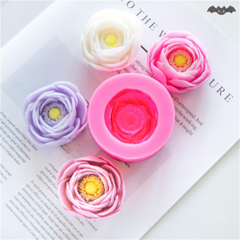 [PE] Peony Flower Handmade Soap แม่พิมพ์ซิลิโคนทําแม่พิมพ์ Fondant เค้กตกแต่ง TH