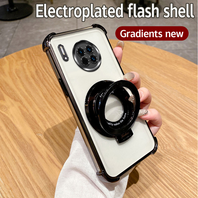สําหรับhuawei Mate 30 Proกรณีซิลิโคนอ่อนนุ่มElectroplating TPU SoftCase Drop-proofกันกระแทกHuawei Mate 30Pro LIO-L09 LIO-L29 โทรศัพท์มือถือปลอกแม่เหล็กวงเล็บ