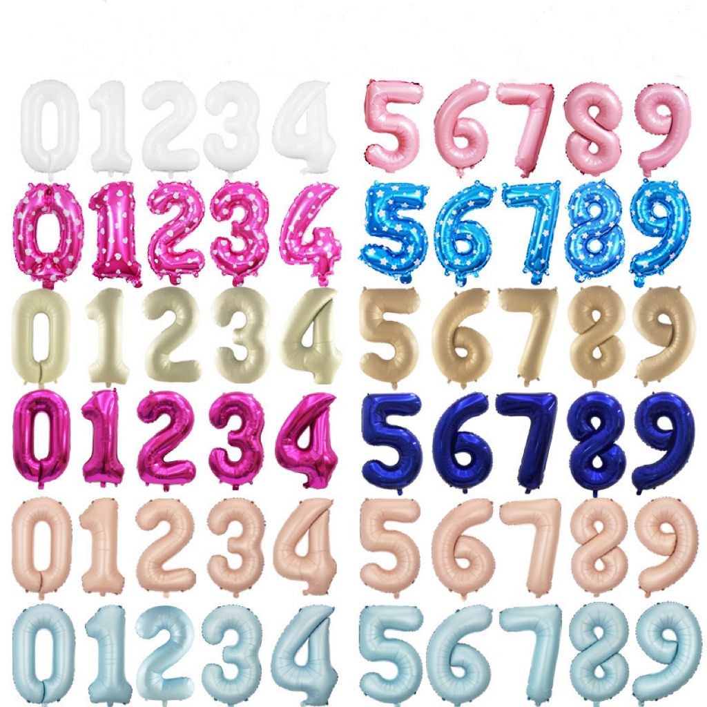 (32 นิ้ว) NUMBER FOIL BALLOONS / COLORFUL NUMBER FOIL BALLOONS / NUMBER FOIL BALLOONS / NUMBER BALLO