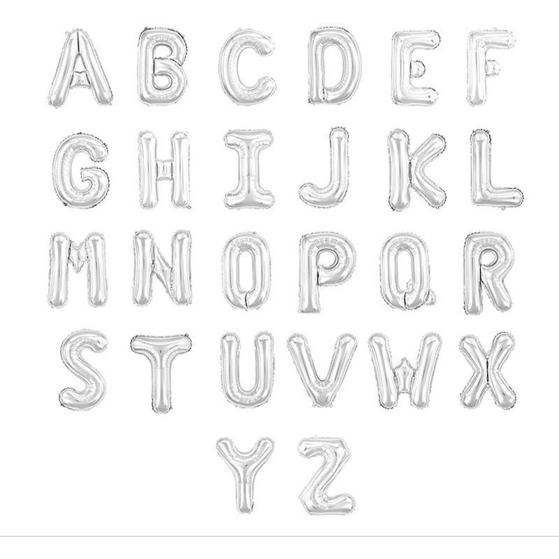 32 นิ้วเงิน LETTER BALLOONS / SILVER DECORTATION FOIL LETTER BALLOONS / วันเกิด LETTER BALLOONS