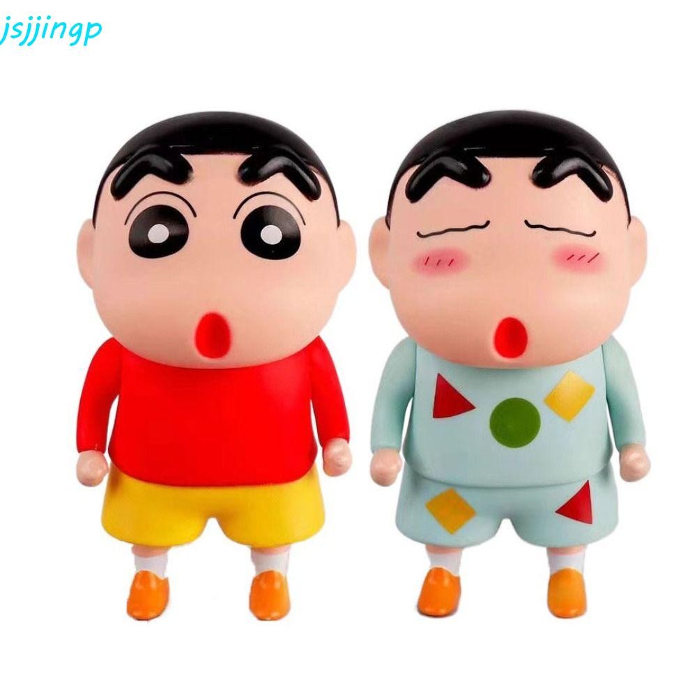 Jsjjingp Crayon Shin-Chan ของเล่น, PVC ตุ๊กตาชุดนอน Crayon Shin-Chan รูป, คอลเลกชันยืนเสื้อผ้าสีแดงตกแต่งโต๊ะ Crayon รูปของเล่นเด็ก