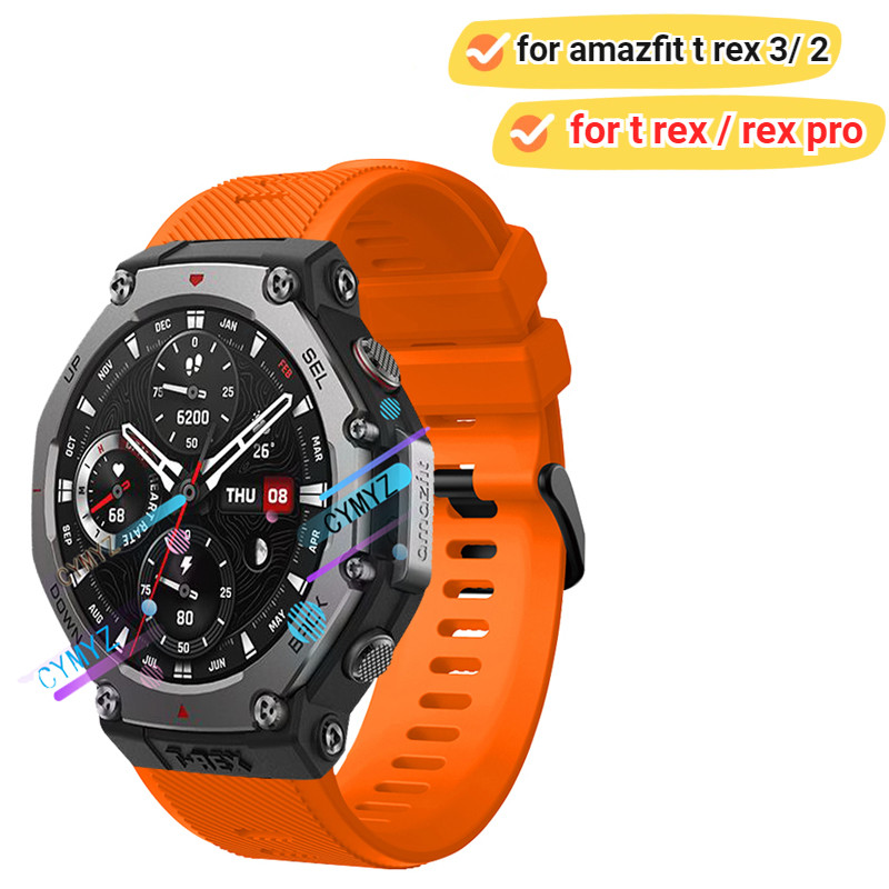 Amazfit T rex 3 strap สายซิลิโคนสายรัดข้อมือกีฬา amazfit T-rex 3 strap amazfit T 2 T-rex pro strap