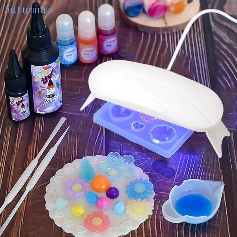 Autu แม่พิมพ์อีพ็อกซี่แบบพกพาเครื่องบ่มแสงแดด USB ชาร์จ LED UV โคมไฟ Mini UV เครื่องเป่า