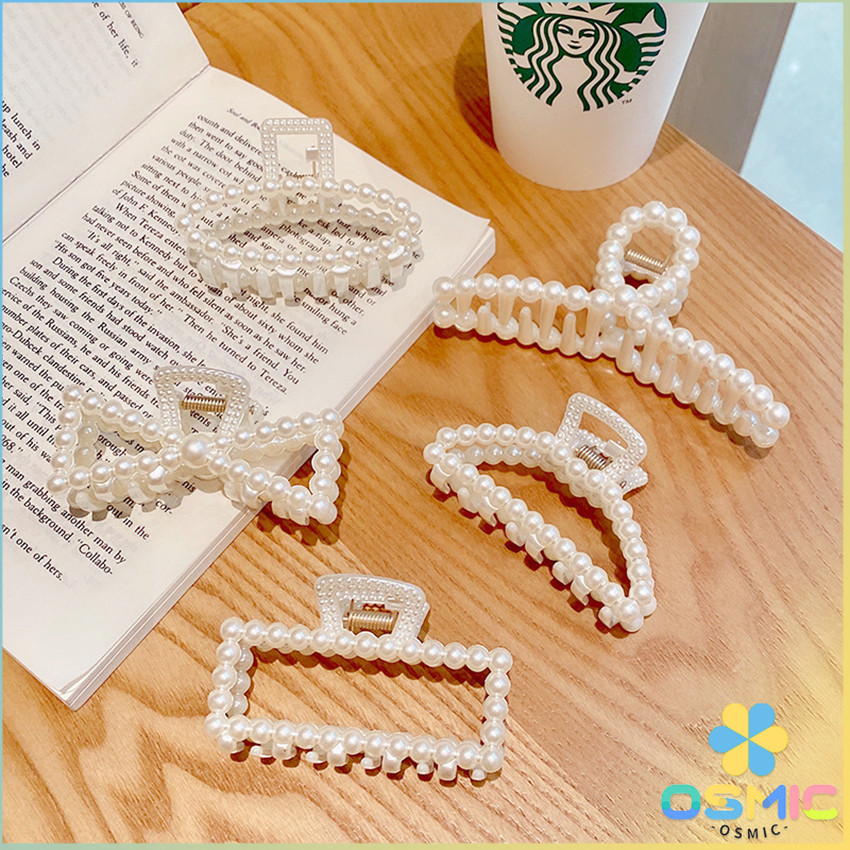 MIC กิ๊บติดผมประดับไข่มุกเทียม หรูหราและเรียบง่าย เครื่องประดับผม pearl hair clip