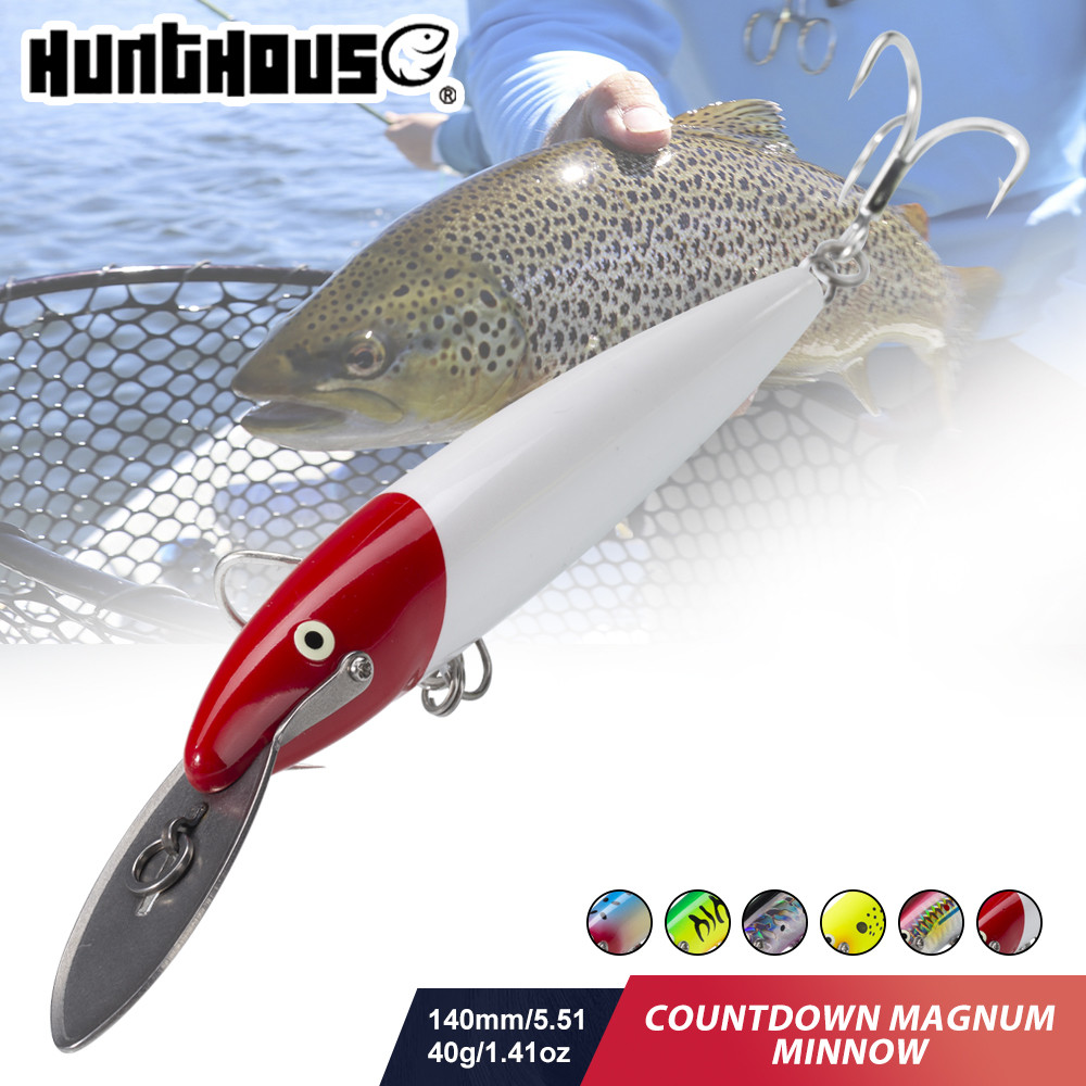 Hunthouse นับถอยหลัง Magnum Minnow Fishing Lure Sinking Trolling Hard เหยื่อ 140 มม.40g Wobblers น้ําเค็มประดิษฐ์สําหรับ Blues ทูน่า