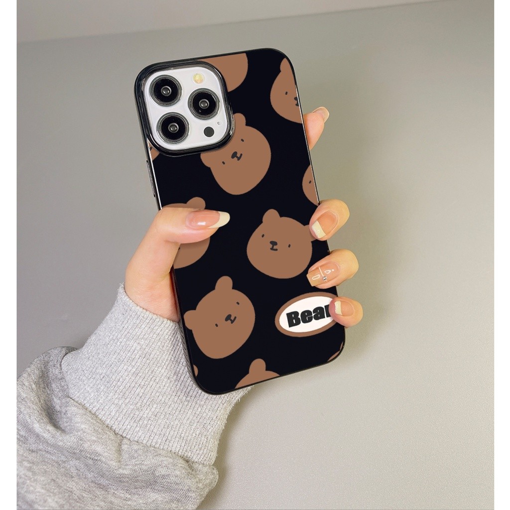 Ins สีดําGlossy Soft Case Anti-Fallเคสโทรศัพท์สําหรับiPhone 16 Promax 15 Promax 12 13 Mini 14plus 11 Pro Max X XS XR XS Max 7 8 plus Se2020 กันกระแทกTPUเคสโทรศัพท์