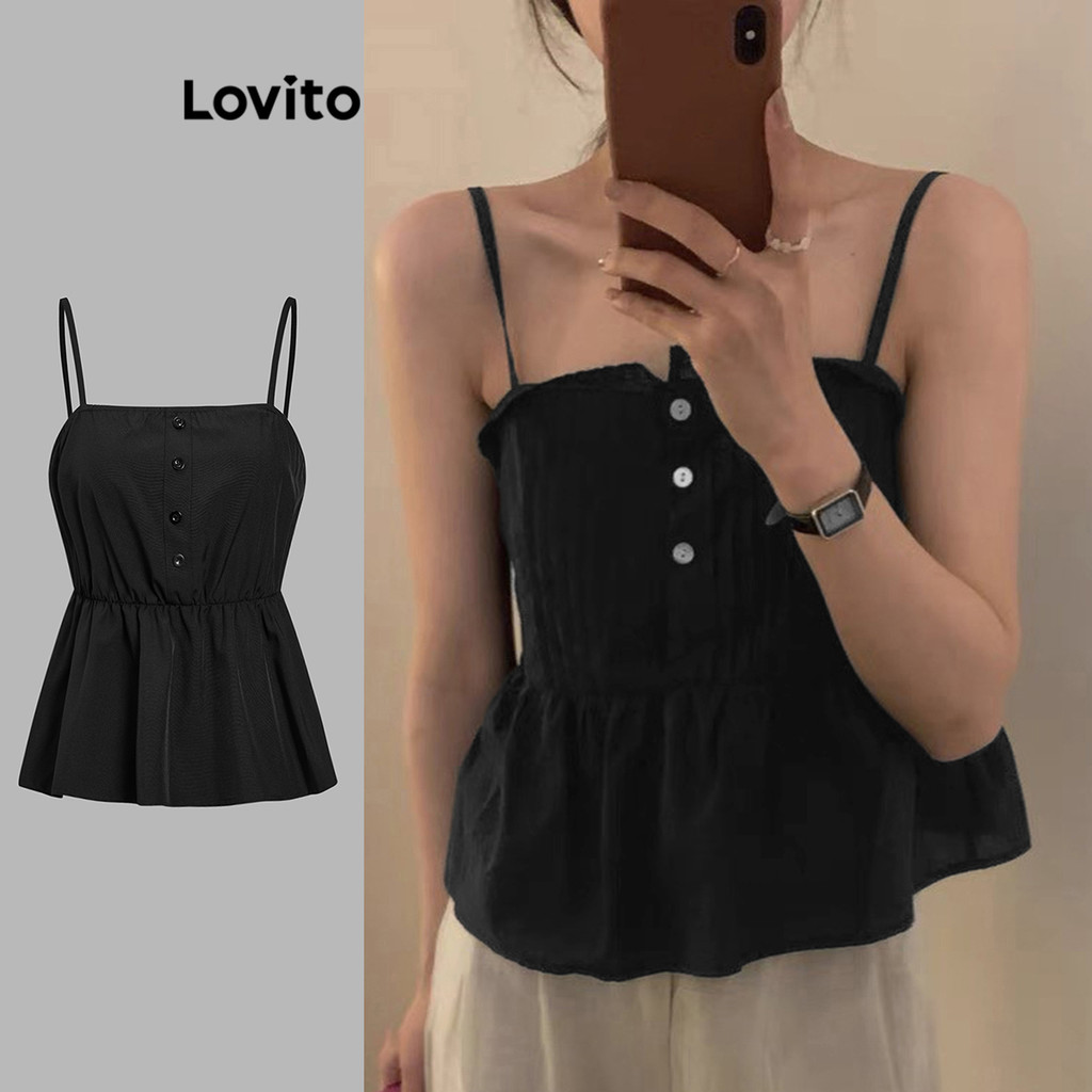 Lovito ปุ่มธรรมดาจีบสำหรับผู้หญิง L105MD610