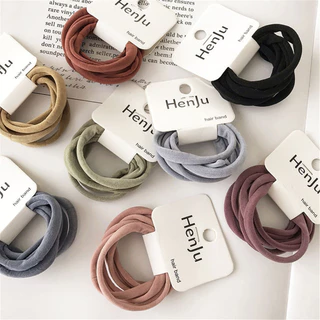 6ชิ้นเก๋สไตล์ที่เรียบง่ายสีทึบผูกผมสดทุกวันเชือกผมนุ่มอเนกประสงค์ผูกผมอุปกรณ์