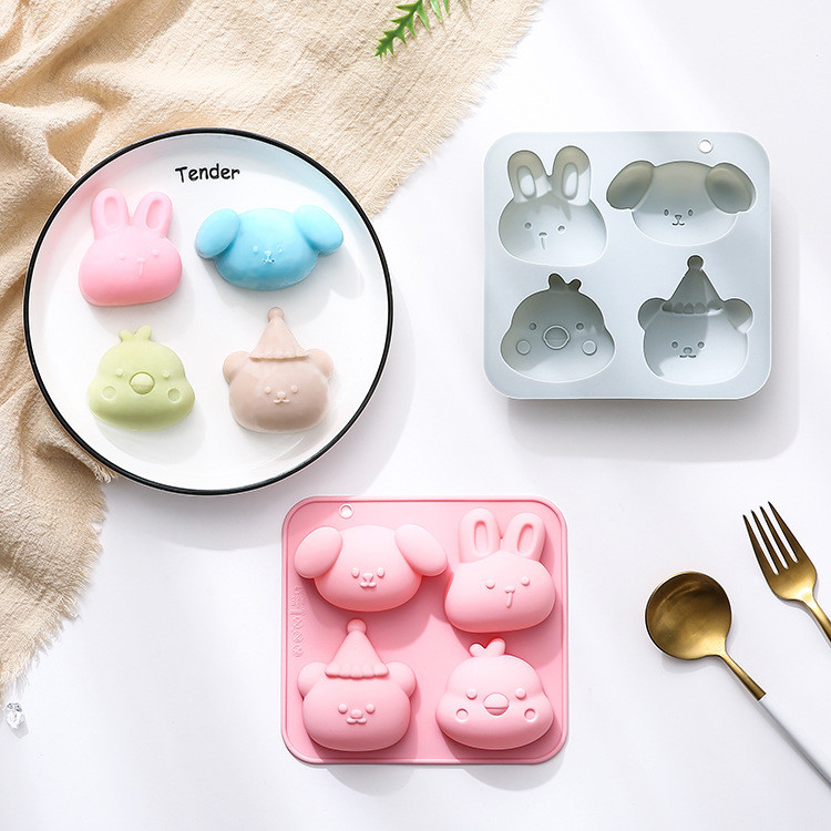4-ควิตี้ น่ารักสัตว์เลี้ยงกระต่ายสุนัขไก่หมีการสร้างแบบจําลองซิลิโคนแม่พิมพ์การ์ตูนรูปร่างเค้กแม่พิมพ์ช็อคโกแลตแม่พิมพ์สบู่แฮนด์เมดเทียน มูลด์ อโรมายิปซั่มแม่พิมพ์ ทําเอง อบม - รูปที่ 2