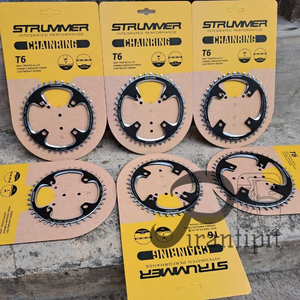 Strummer CNC อลูมิเนียมอัลลอยด์แคบ-กว้าง Chainrings / Chainring 38T BCD 96 แคบกว้างแหวนโซ่แขน Crank จักรยาน / bcd104 34T 3840 42 44 T