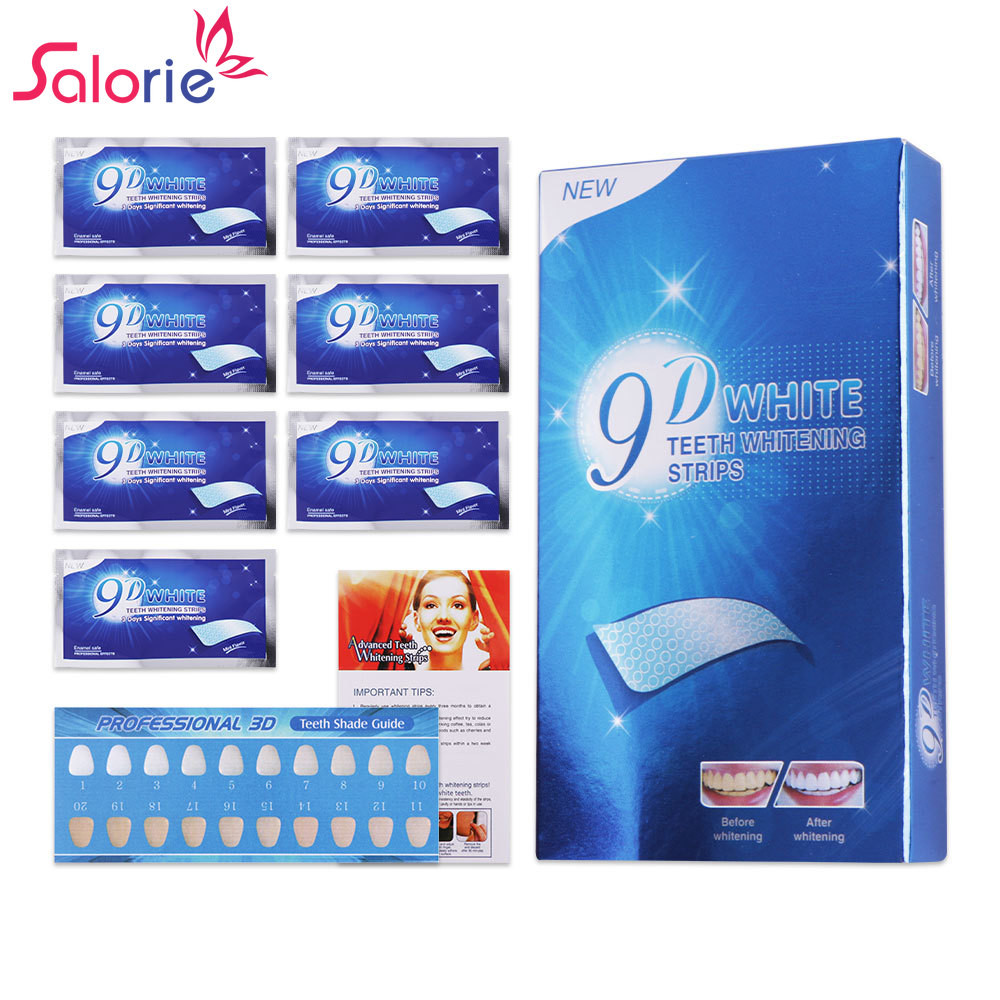 ซาโลรี แถบฟอกสีฟันขาว 9 มิติ / แถบขาวแถบขาว 7 ชิ้น/กล่อง การดูแลช่องปาก