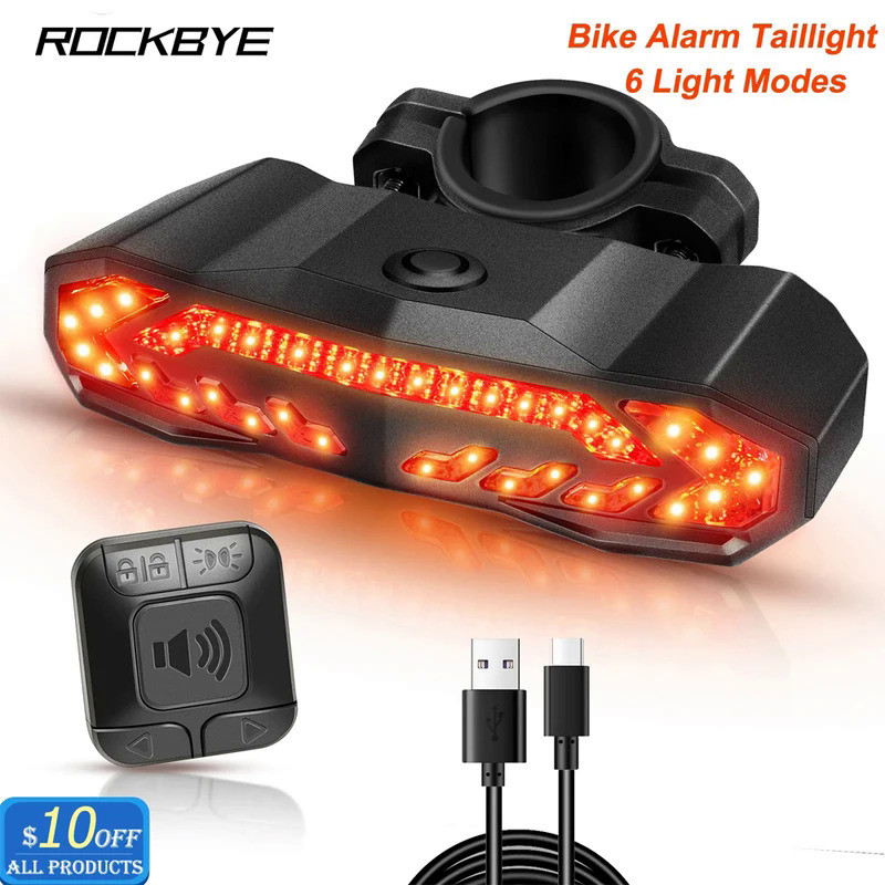 Rockbye Bicycle Rear Light Anti Theft USB Rechargeable Bike LED Light Waterproof Bicycle Tail Light 