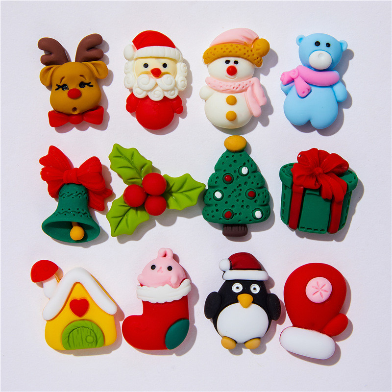 Usoq Jibbitz Crocs การ์ตูนคริสต์มาสถ้ํารองเท้าหัวเข็มขัด DIY อุปกรณ์เสริม Crocs Charm Jibbitz ปุ่ม