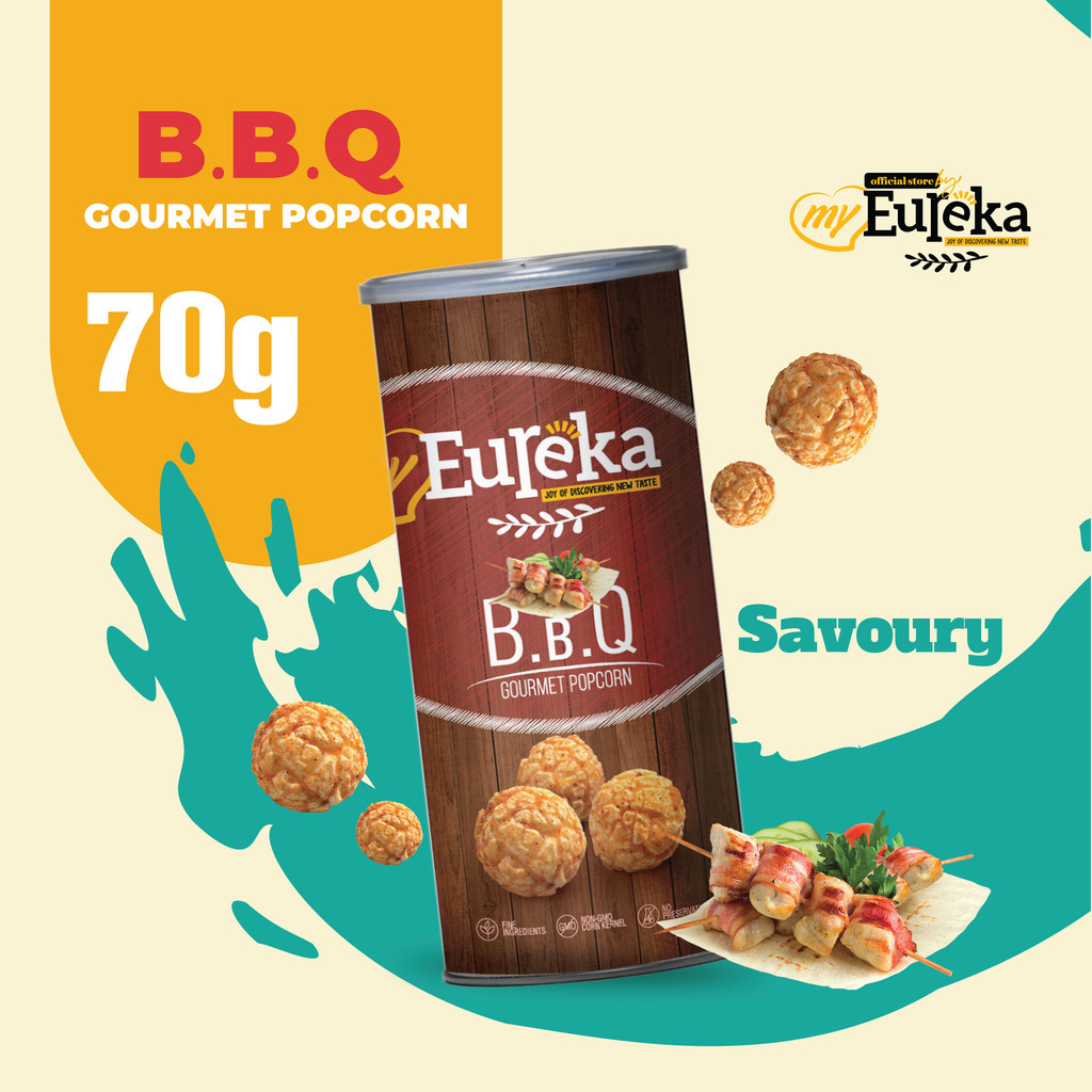 my Eureka popcorn มาย ยูเรก้า พรีเมี่ยมป๊อปคอร์น รส บาร์บีคิว ขนาด 70/140g