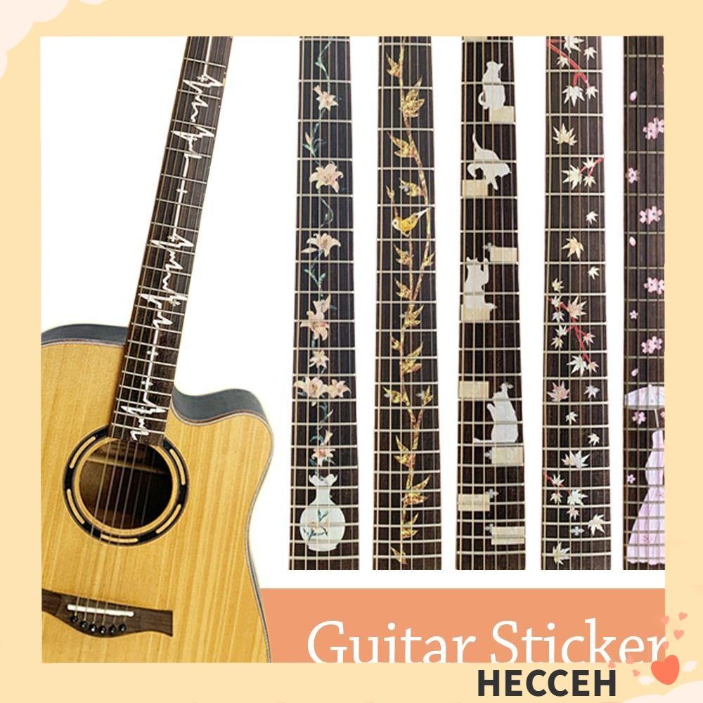 Hecceh กีตาร์ Fretboard สติกเกอร์, DIY PVC Bass Inlay Decal,คุณภาพสูงเครื่องมือตกแต่ง Guitarra อุปกรณ์เสริมกีตาร์ไฟฟ้าอะไหล่ Fingerboard สติกเกอร์กีตาร์เบส