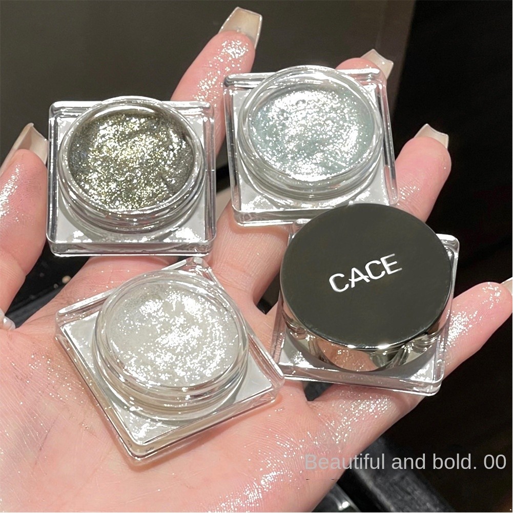 แต่งหน้า CACE Glitter Ice Diamond Eyeshadow Brilliant Brightening Highlighter Pearl Glitter Diamond Dot-painting Face