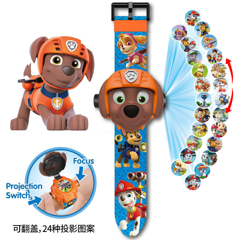 Paw Patrol ของเล่นเด็กนาฬิกาฉายการ์ตูนนาฬิกาแสงดิจิตอลสําหรับเด็กToy StoryนาฬิกาChase Marshall Skye Rubble Zuma