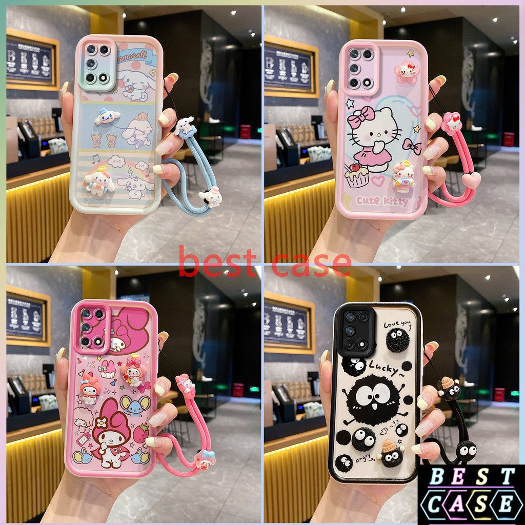 เคส Realme 7 5g เคส Realme Narzo 30 Pro 5g เคส Cinnamoroll และ ‌Hello Kitty ลายการ์ตูนสามมิติรูปตุ๊กตาเคสโทรศัพท์นุ่มน่ารัก XX-TYGZ