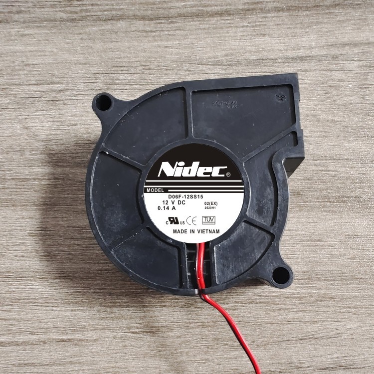 NIDEC D06F-12SS15 6028 6CM 12V 0.14A Turbo Blower พัดลมระบายความร้อนเงียบ