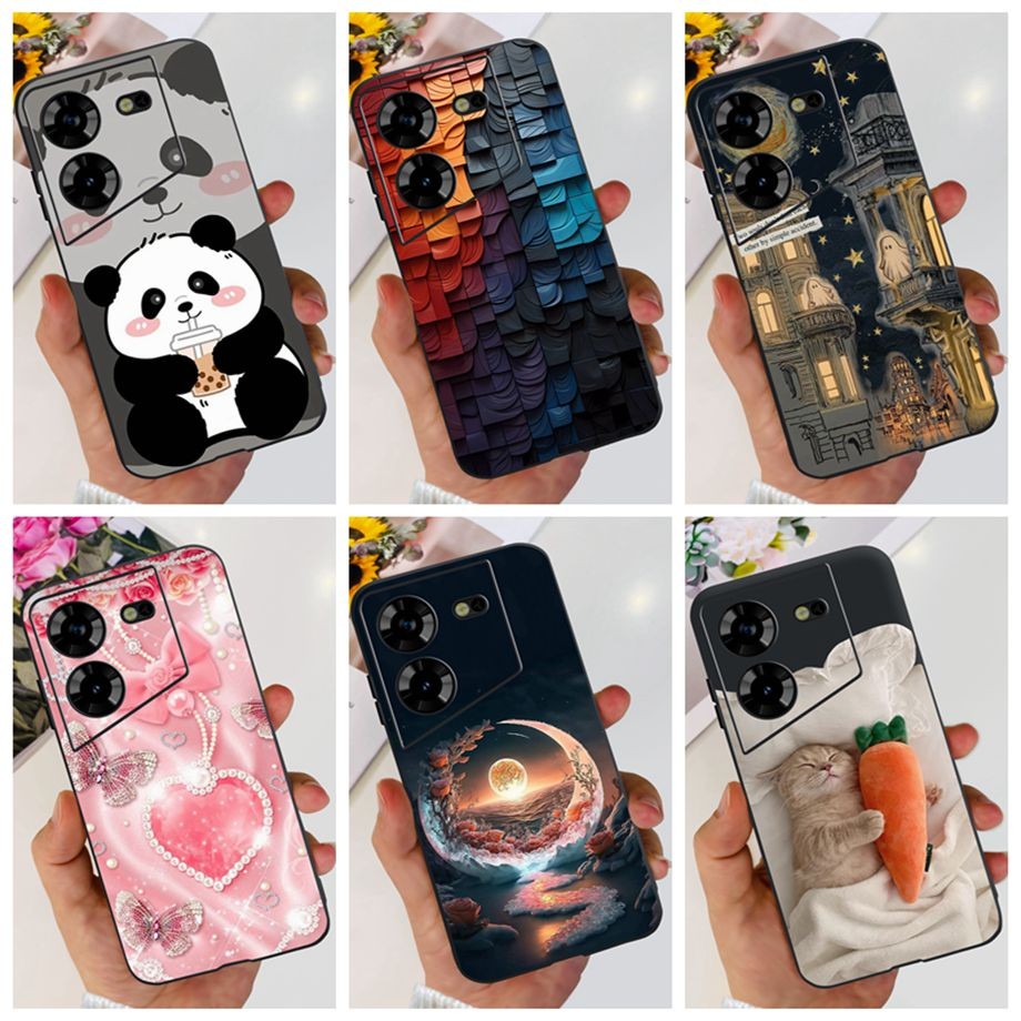 Tecno Pova 5 LH7n กรณีออกแบบใหม่รูปแบบ TPU ซิลิโคนอ่อนนุ่ม Bumbber Shell สําหรับ Tecno Pova5 4G hone ปลอก