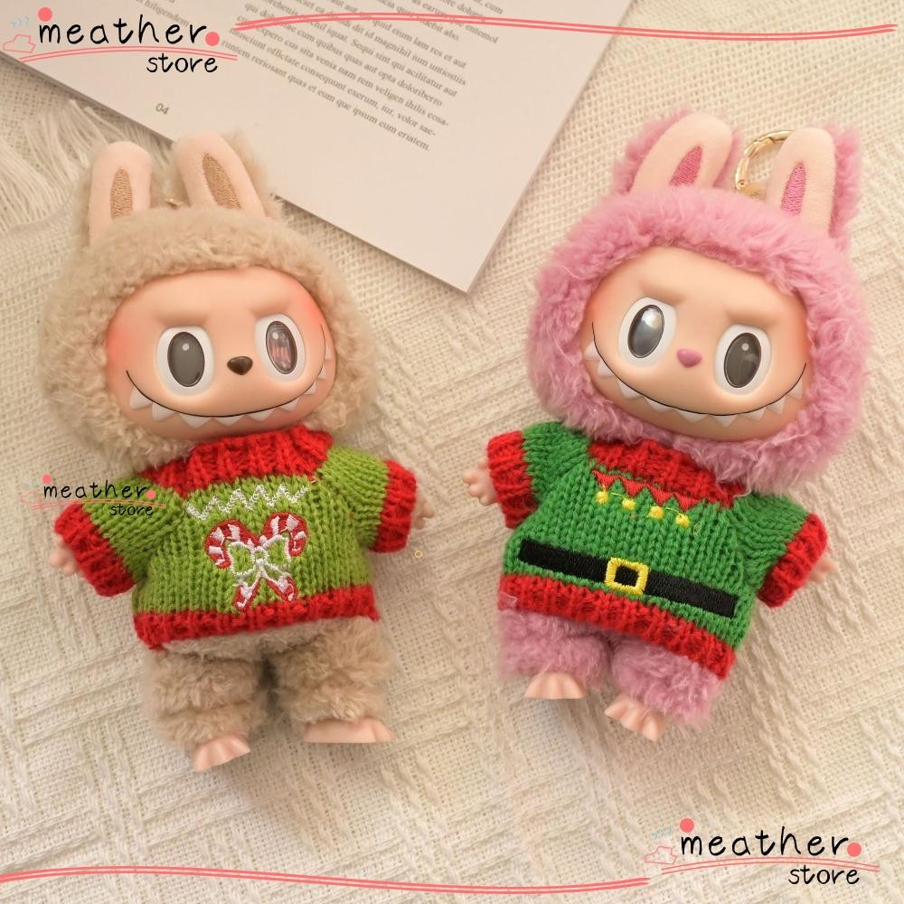 Meatherstore 14-17 ซม. Labubu ตุ๊กตาตุ๊กตาถักเสื้อกันหนาว, 14-17 ซม. Labubu|เสื้อผ้าตุ๊กตา Labubu ของเล่นคริสต์มาส Kawaii อุปกรณ์ตุ๊กตาสีสันสดใส Labubu Dolls