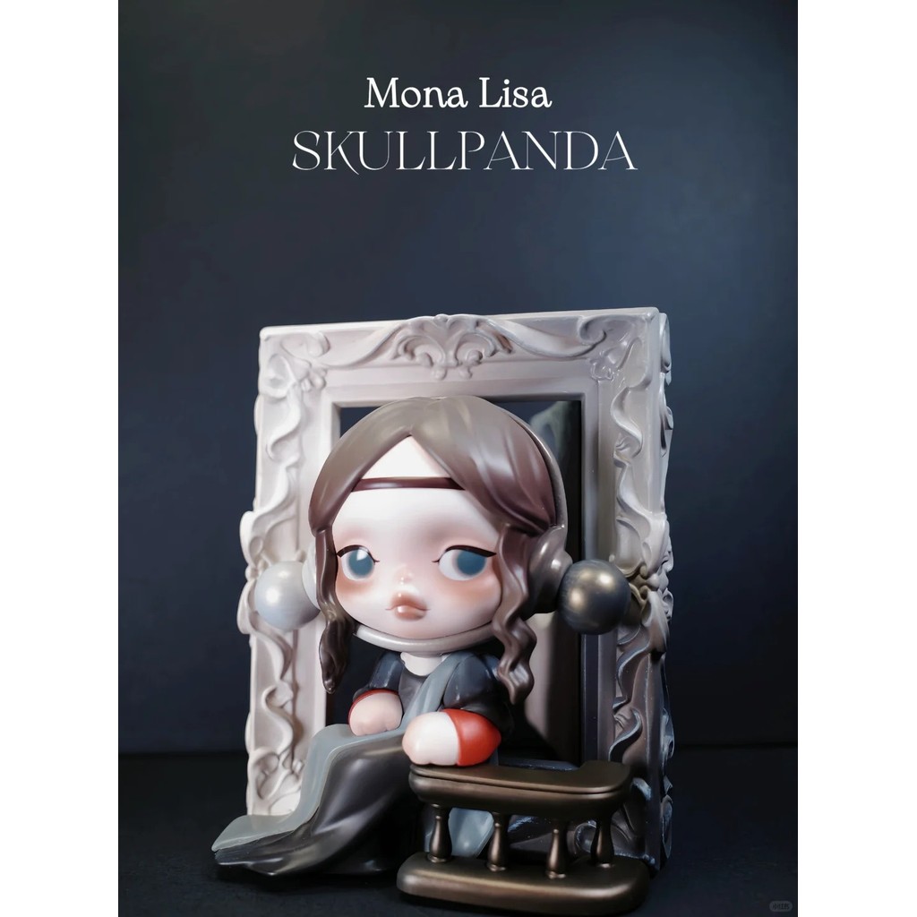 ป๊อปมาร์ทสต็อก skullpanda ของแท้ | Mona Lisa SP ชุดภาพวาดเครื่องประดับอินเทรนด์