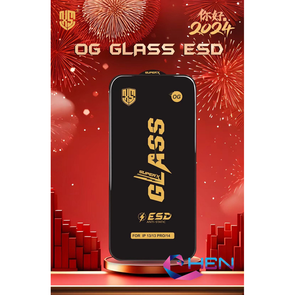 OG glass esd OPPO A1 2023 A58 4G-ป้องกันไฟฟ้าสถิต -ป้องกันฝุ่น -เคลือบเงาทั้งสองด้าน หนา0.4mm-1 กล่องมี10ชิ้น