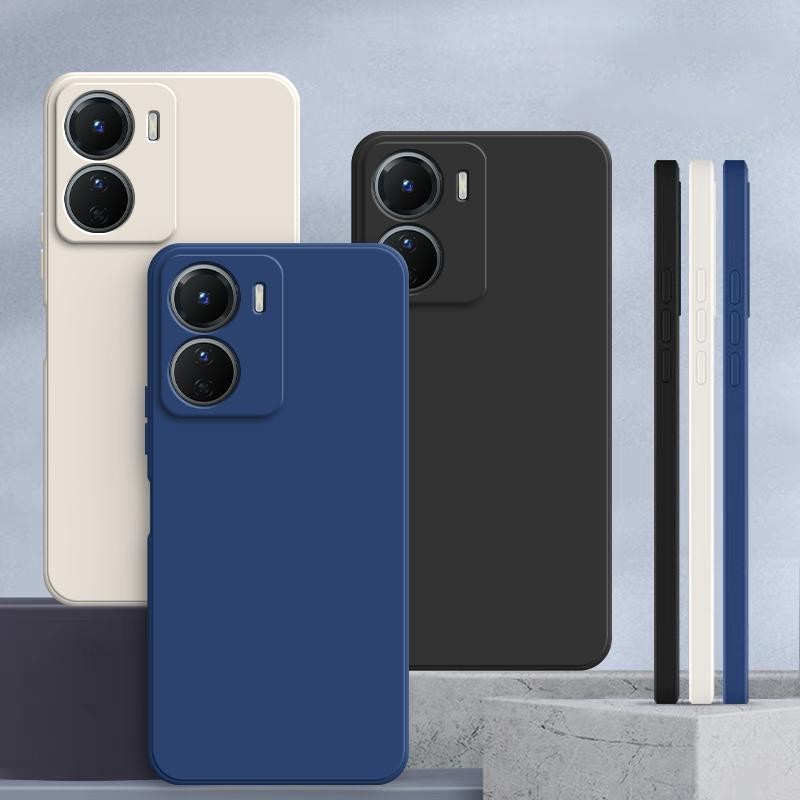 เคส Vivo Y16 สีทึบ Vivo Y16 เคสซิลิโคนป้องกันการตกสีธรรมดาเรียบง่าย YT