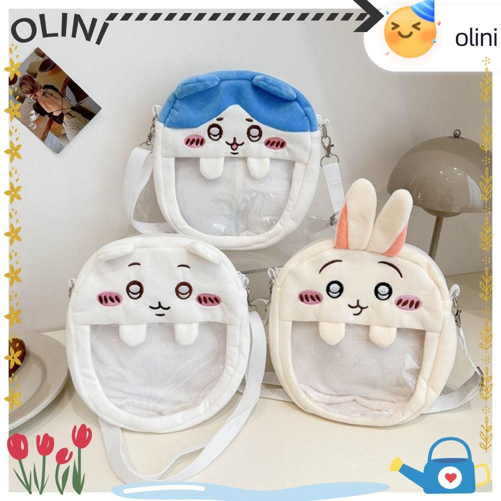 Olini Plush Tote Bag, กระเป๋าสะพายข้างตุ๊กตาความจุขนาดใหญ่, กระเป๋า PVC Chikawa Kawaii Itabag