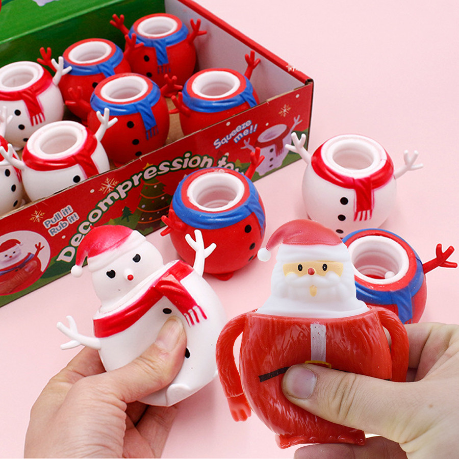 ของเล่นคริสต์มาส Anti Stress Ball Santa Claus Snowman Decompression บีบ Sensory ของเล่นเด็ก Christmas Party ของเล่นตกแต่งสํานักงานของขวัญ