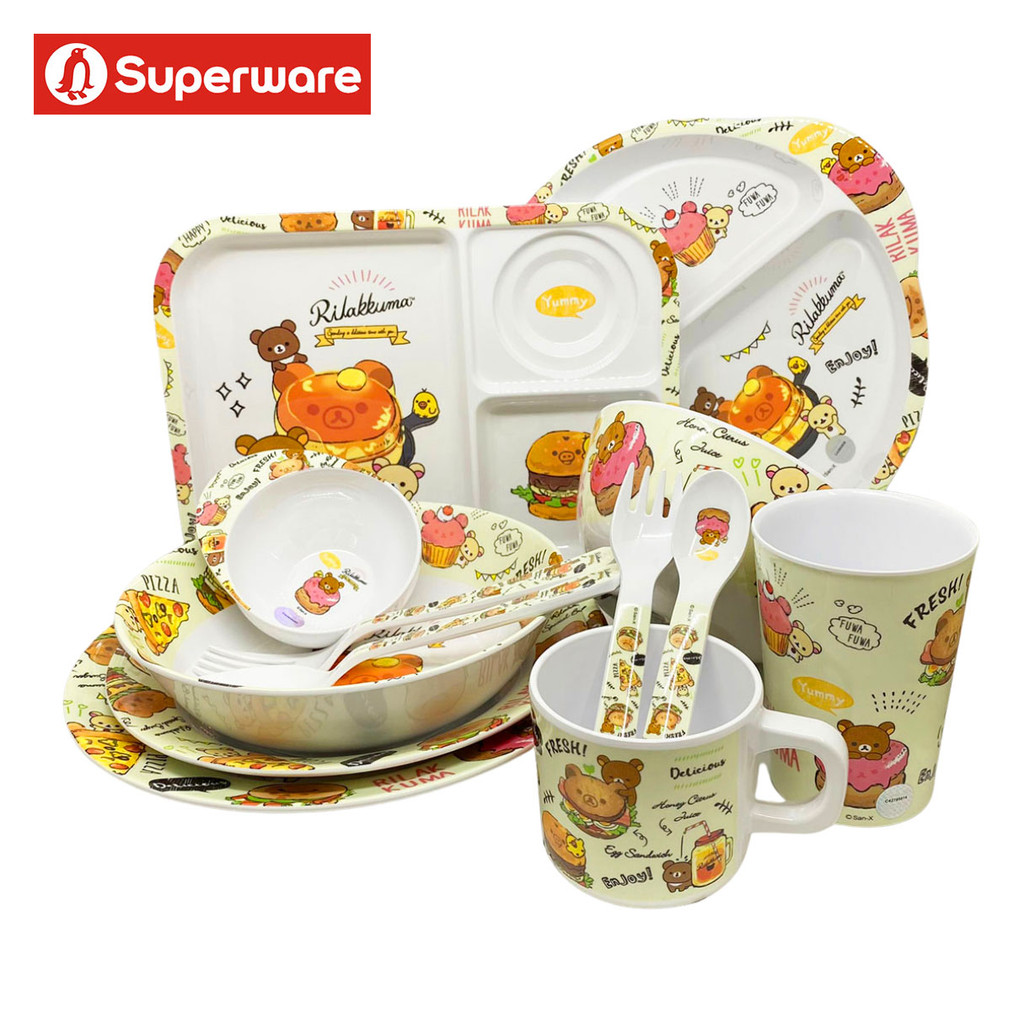 Rilakkuma Happy Food จานชามเมลามีน ลายการ์ตูน รีลัคคุมะ ศรีไทยซุปเปอร์แวร์ Superware [ขายเป็นชิ้น/เลือกรหัสสินค้า]