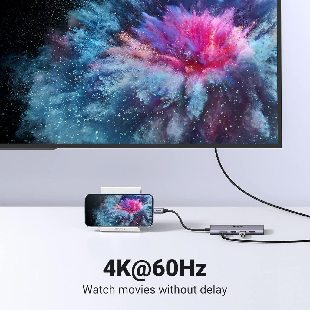 UGREEN USB HUB Type C 5 - 13 in 1 HDMI 4K 60Hz USB3.0 x2 พอร์ต PD100W Gigabit Lan 1000Mbps SD/TF - รูปที่ 2