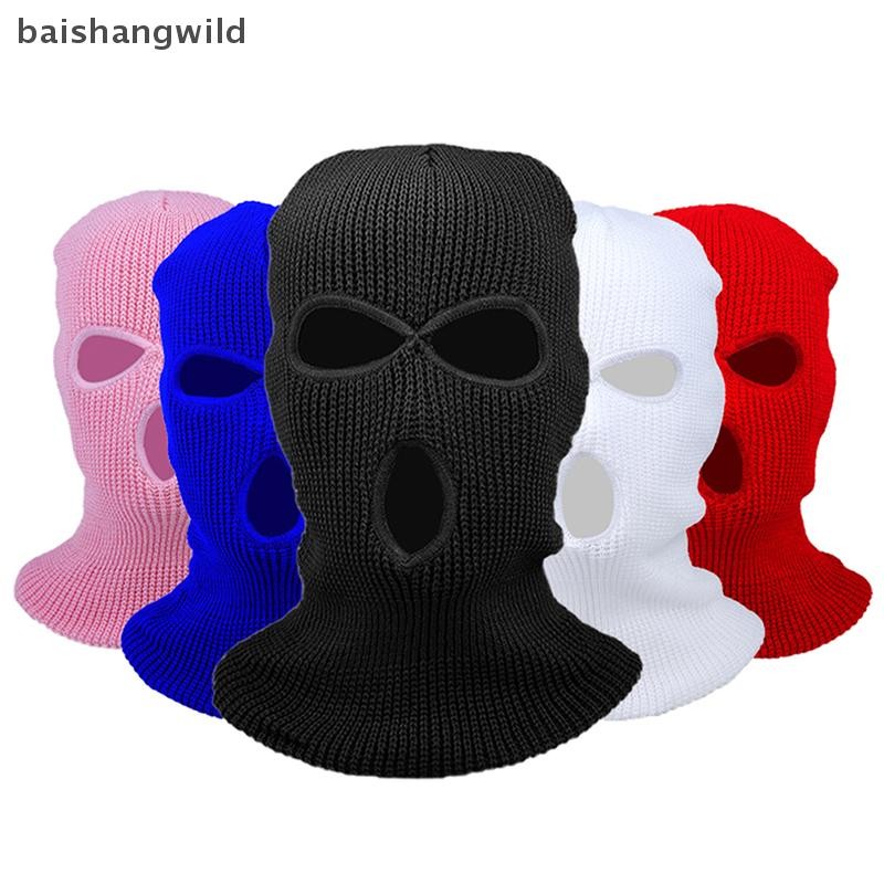 Bwth ใหม่แฟชั่น 3 หลุมถัก Full Face Cover หน้ากากสกี,ฤดูหนาว Balaclava Warm Knit Full Face Mask สําหรับกีฬากลางแจ้ง Jelly