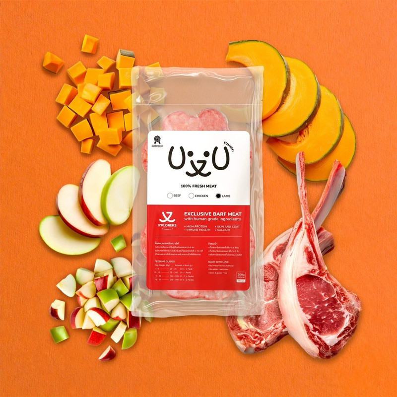 บาร์ฟสุนัข - BARF สูตรเนื้อแกะ l 500g - (Nutrient mix) BEEF X 'PLORERS