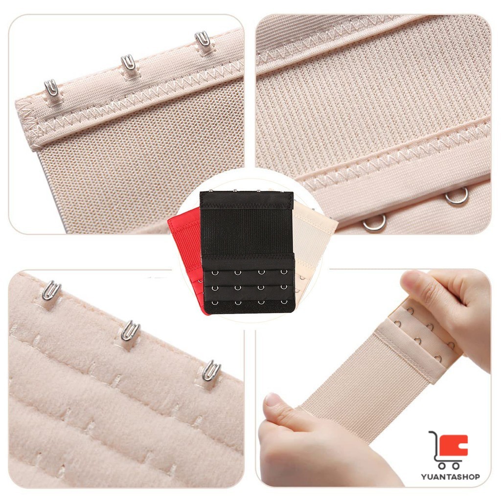 ตะขอต่อสายเสื้อชั้นใน ตะขอเสื้อใน (รุ่นมียางยืด) ยืดได้ ตะขอขยายเสื้อใน 3 แถว 2 3 4 ตะขอ Elastic Bra Extender - รูปที่ 6